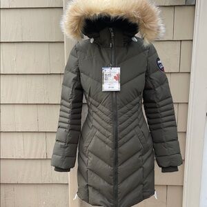 Pajar Canada Queens chevron quilted down jacket - NWT Sz S